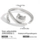 Rhinestone Linear Cat Stainless Steel Ring