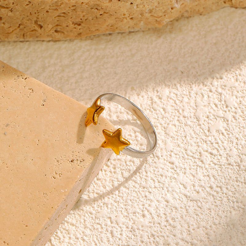Minimalist Star Open Ring Stainless Steel Ring