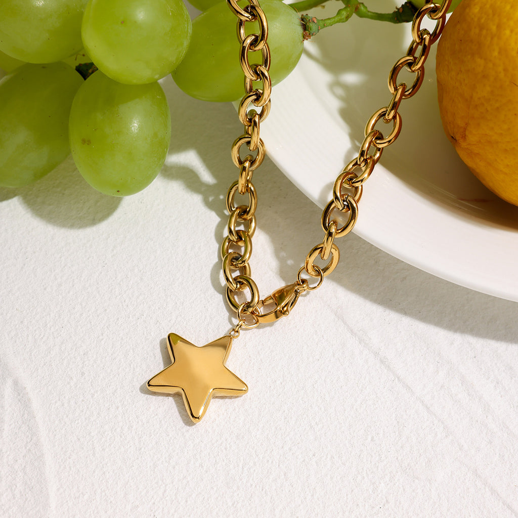Polished Star Stainless Steel Necklace