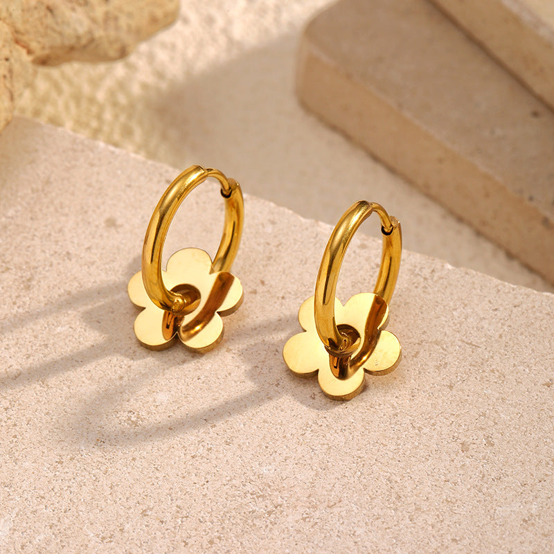 Plum Blossom Dangle Earrings Stainless Steel Earring