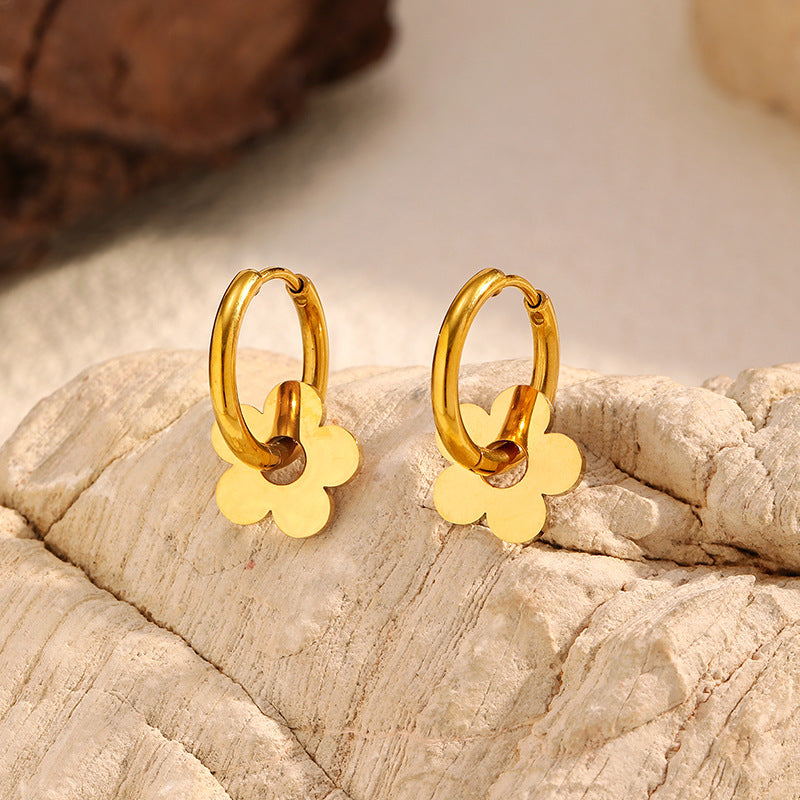 Plum Blossom Dangle Earrings Stainless Steel Earring