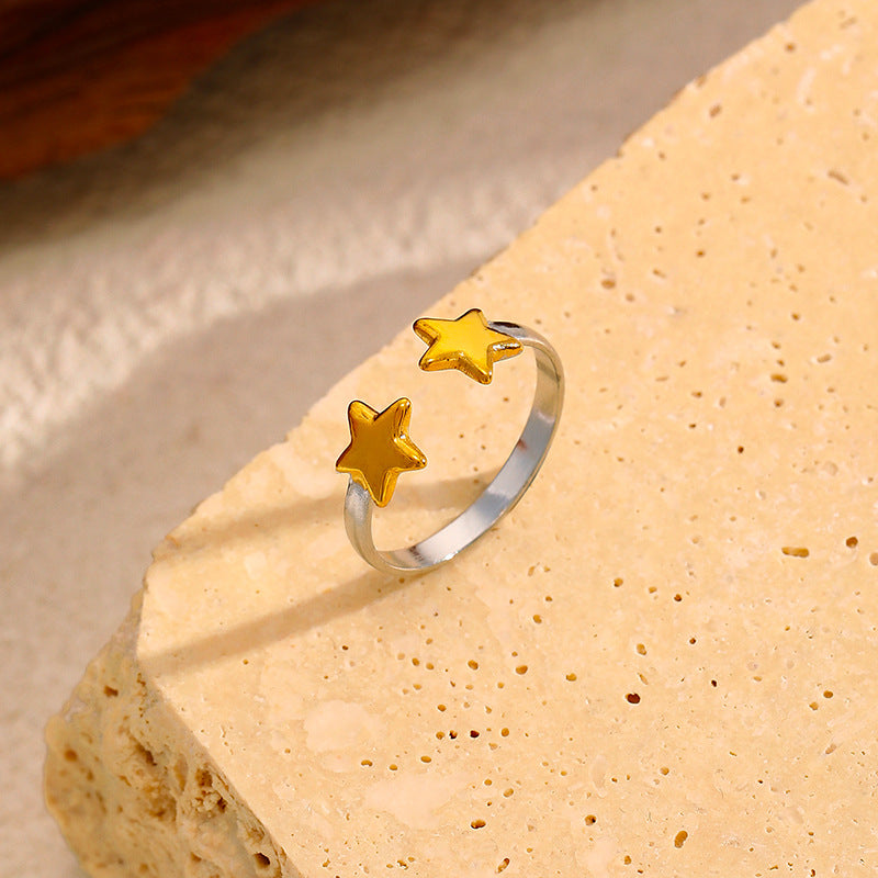 Minimalist Star Open Ring Stainless Steel Ring