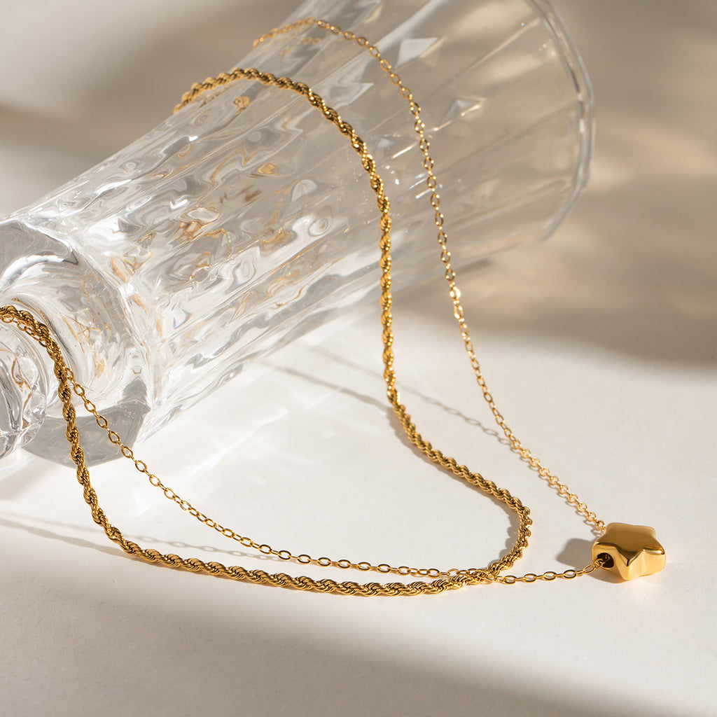 Star Dainty Clavicle Stainless Steel Necklace