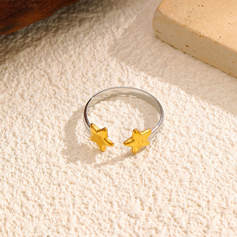 Minimalist Star Open Ring Stainless Steel Ring