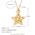 Circle Star Pendant Stainless Steel Necklace