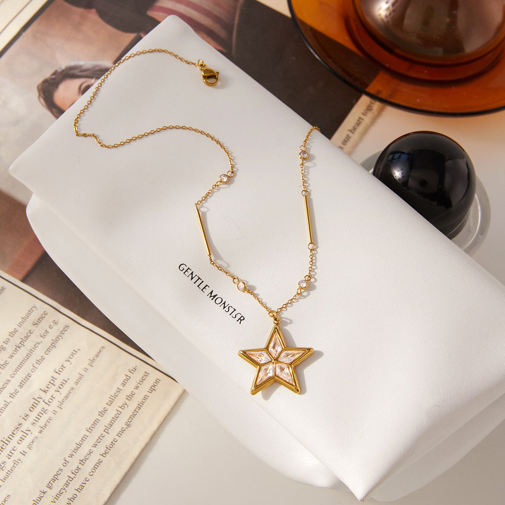 Star CZ Stainless Steel with Dainty Necklace