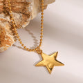 Polished Star Pendant Stainless Steel Necklace