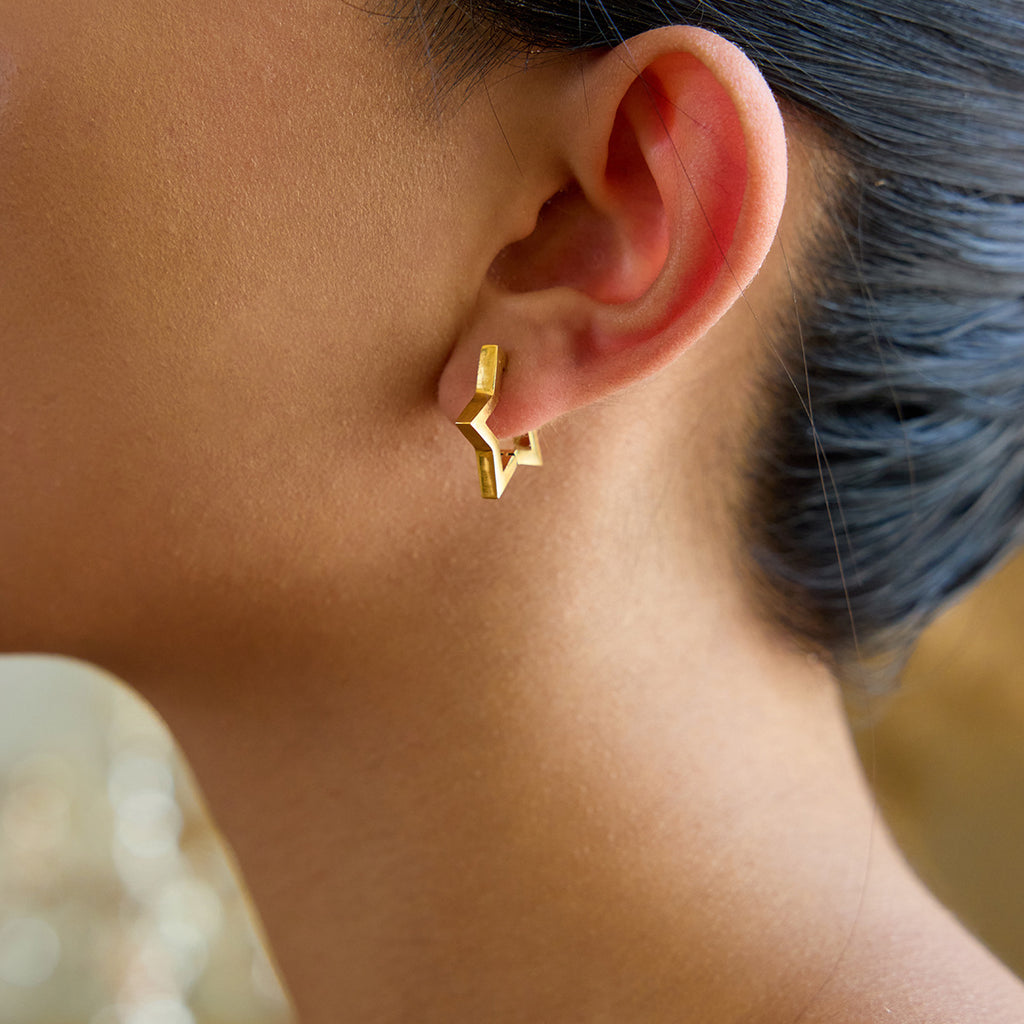 Hollow Polished Star Earrings Stainless Steel Earring