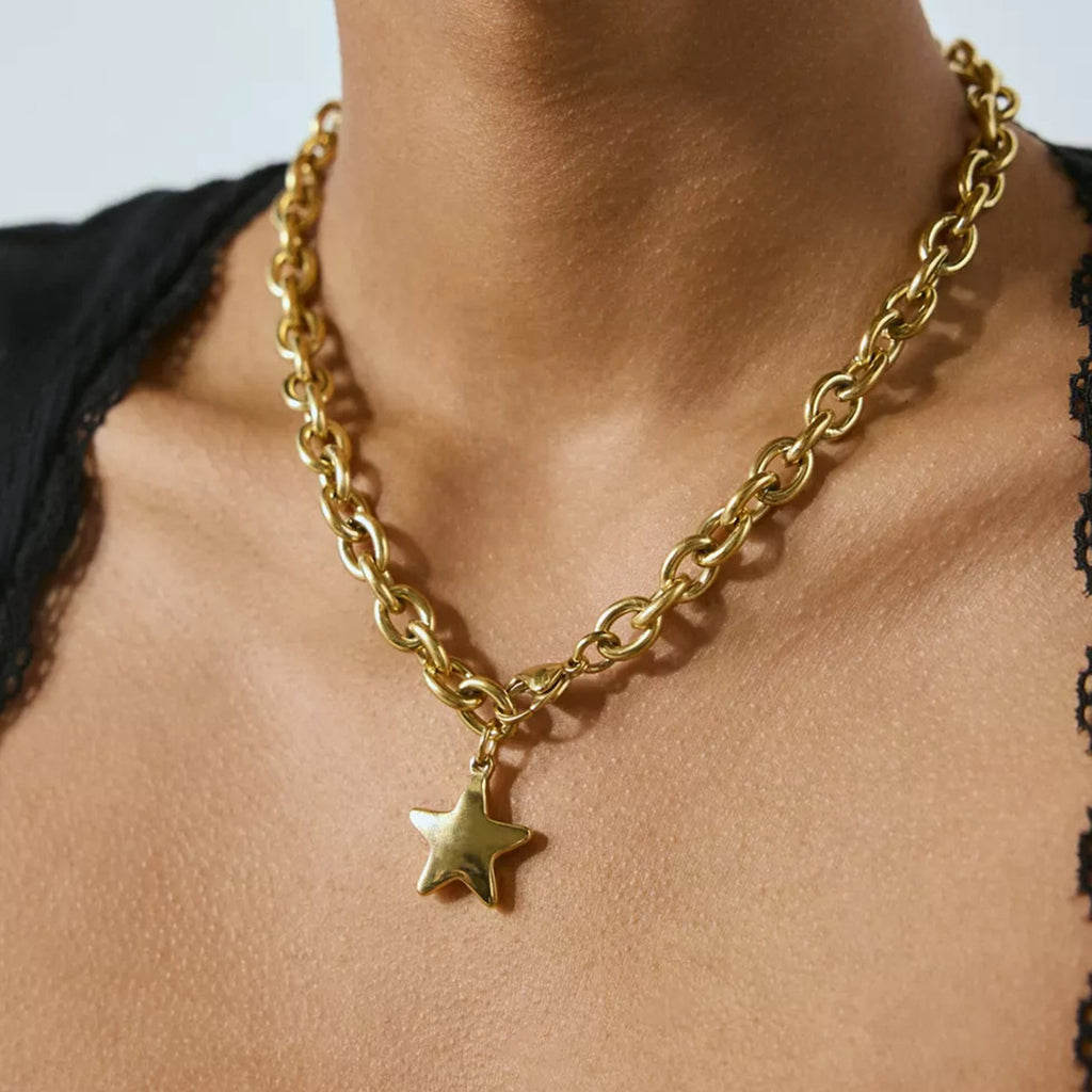 Polished Star Stainless Steel Necklace