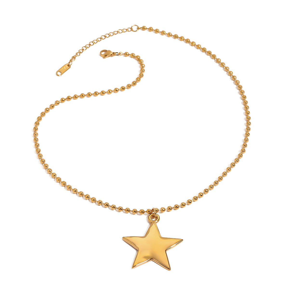 Polished Star Pendant Stainless Steel Necklace