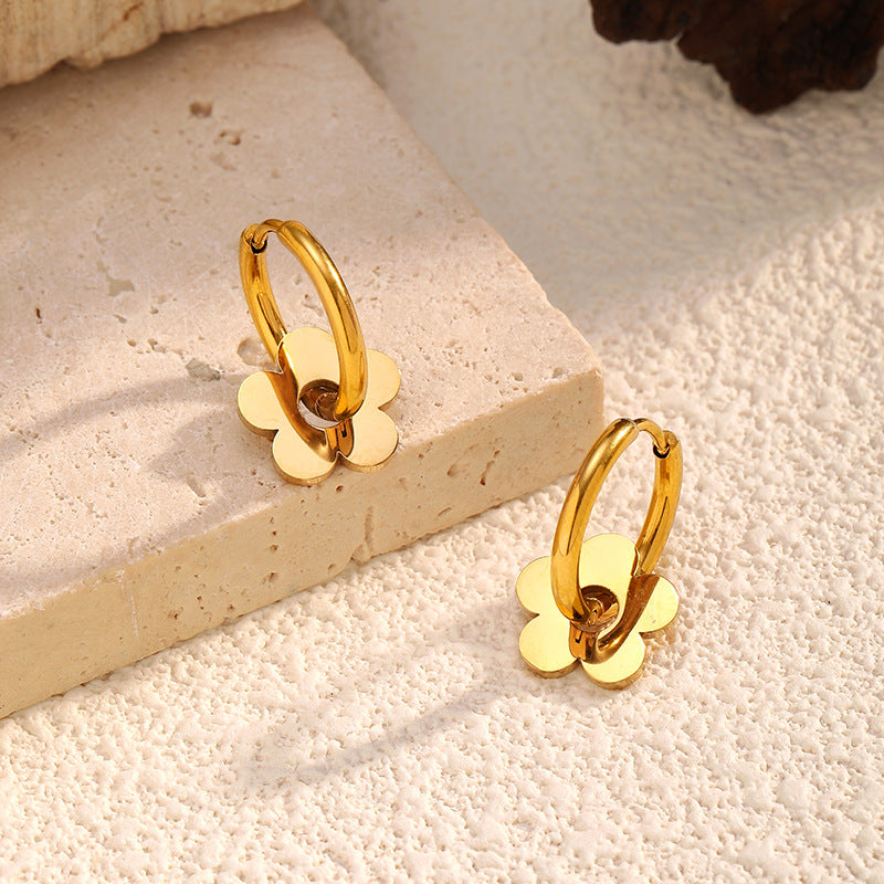 Plum Blossom Dangle Earrings Stainless Steel Earring